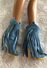 STIVALI COWGIRL FRANGE BLU FR Scarpe 4 Integrità Giocattoli Fashion Royalty Poppy Parker