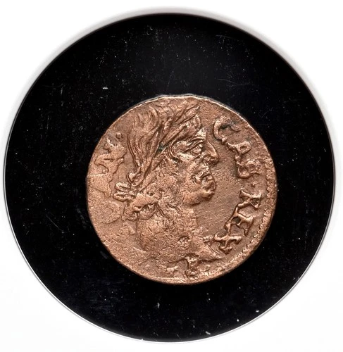 POLAND. Jan of Casimir, 1648-1668. Copper Solidus, 1663-TLB, NGC AU Details