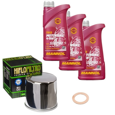 HiFlo Ölfilter Set MANNOL 10W40 3L für Honda CB 600 FA Hornet ABS Bj.2013