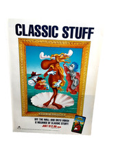 1991 Rocky and Bullwinkle VHS Print Ad Classic Stuff Birth of Bullwinkle