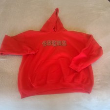 San Francisco 49ers Large Red Sweatshirt Football Hoodie Unisex New