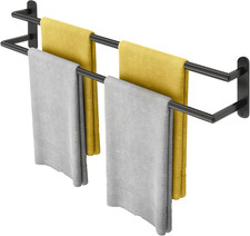 Double Towel Bar 32 Inch, Towel Racks for Bathroom, Wall Mount Bathroom Towel Ho