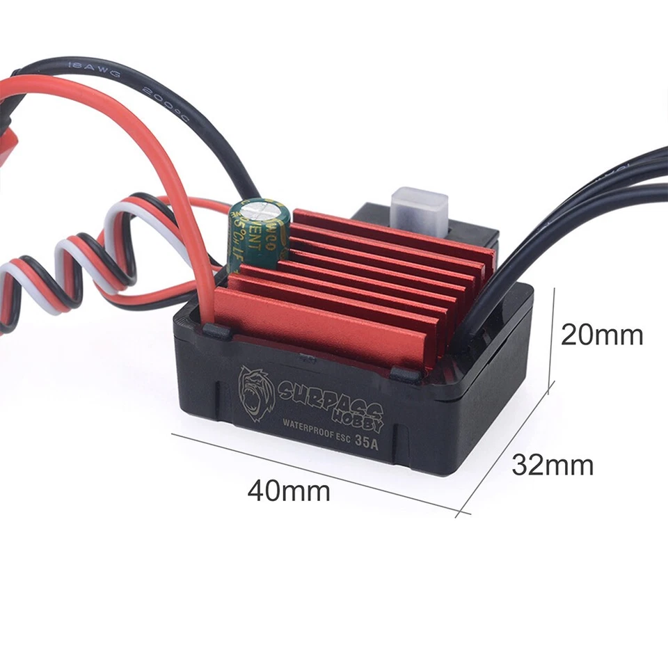 2845 5900KV Waterproof Brushless Motor 35A ESC for Traxxas Trx4 HSP 1/12 RC Cars - Image 4 of 4