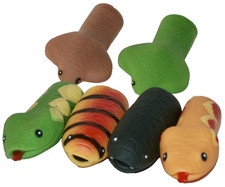 VINTAGE SET OF 6 SNAKE VINYL PVC FINGER PUPPETS MADE IN CHINA