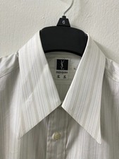 YVES SAINT LAURENT YSL Vintage Button Up Pinstripe Cotton Dress Shirt