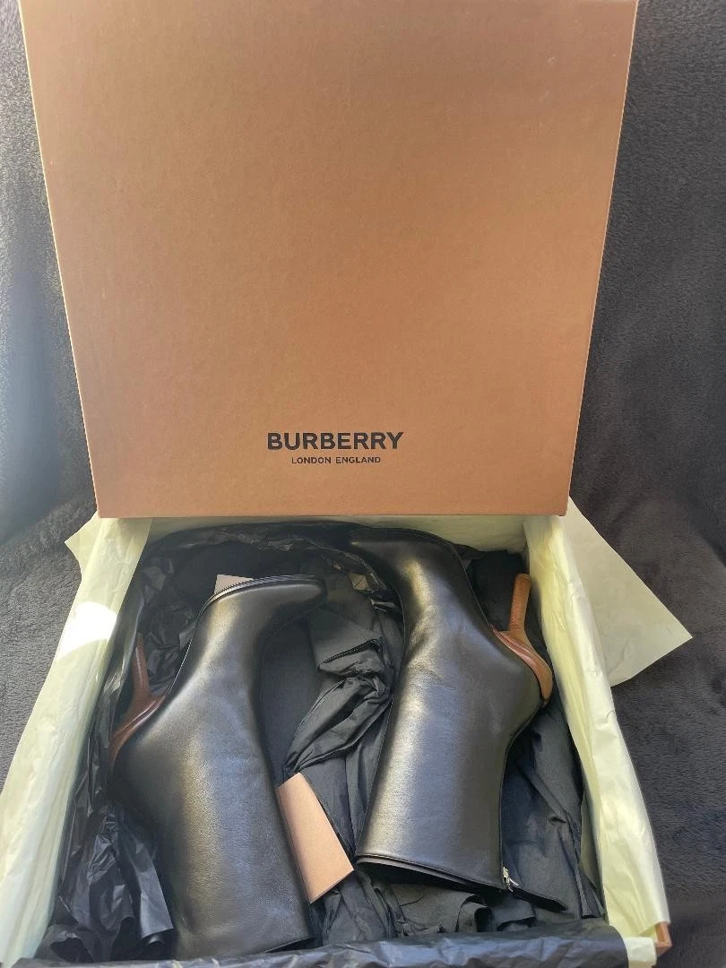Burberry — Burberry Ankle Boot 115 heel leather sole Alf Jamilla Low 37.3 size brand new