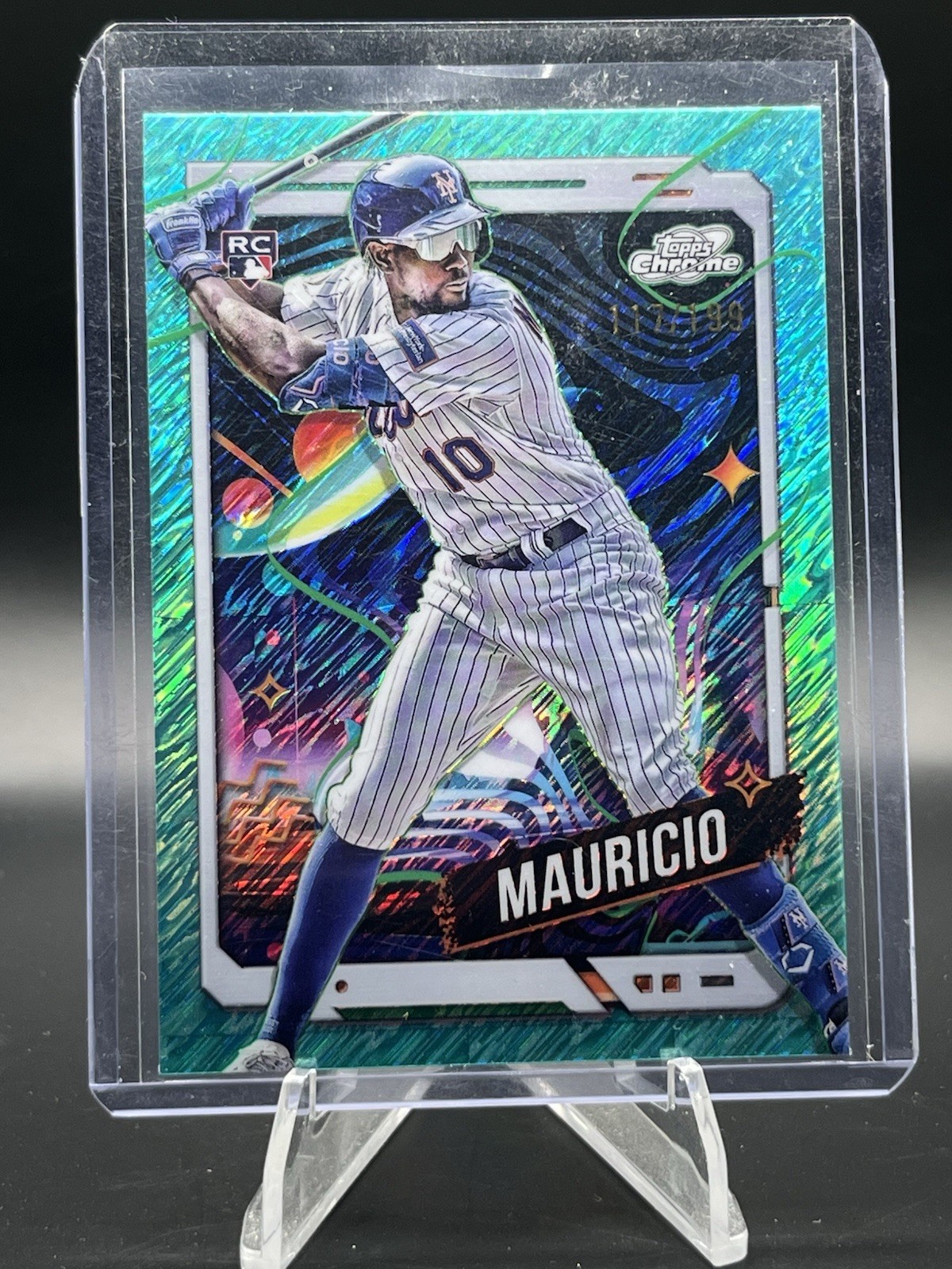2024 Topps Cosmic Chrome Ronny Mauricio RC Aqua Refractor/199