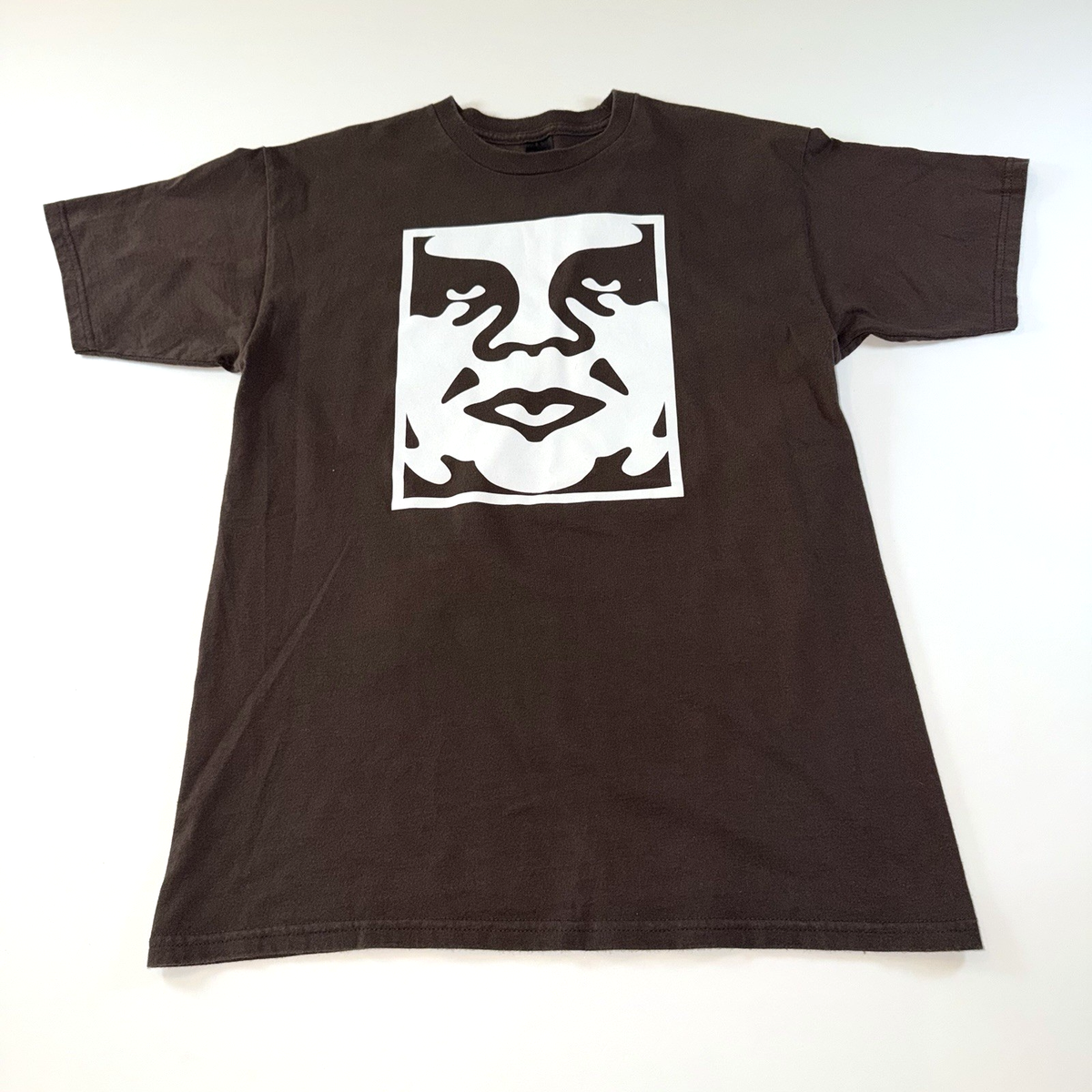Obey T Shirt Vintage Andre The Giant Logo Y2K Streetwear Brown