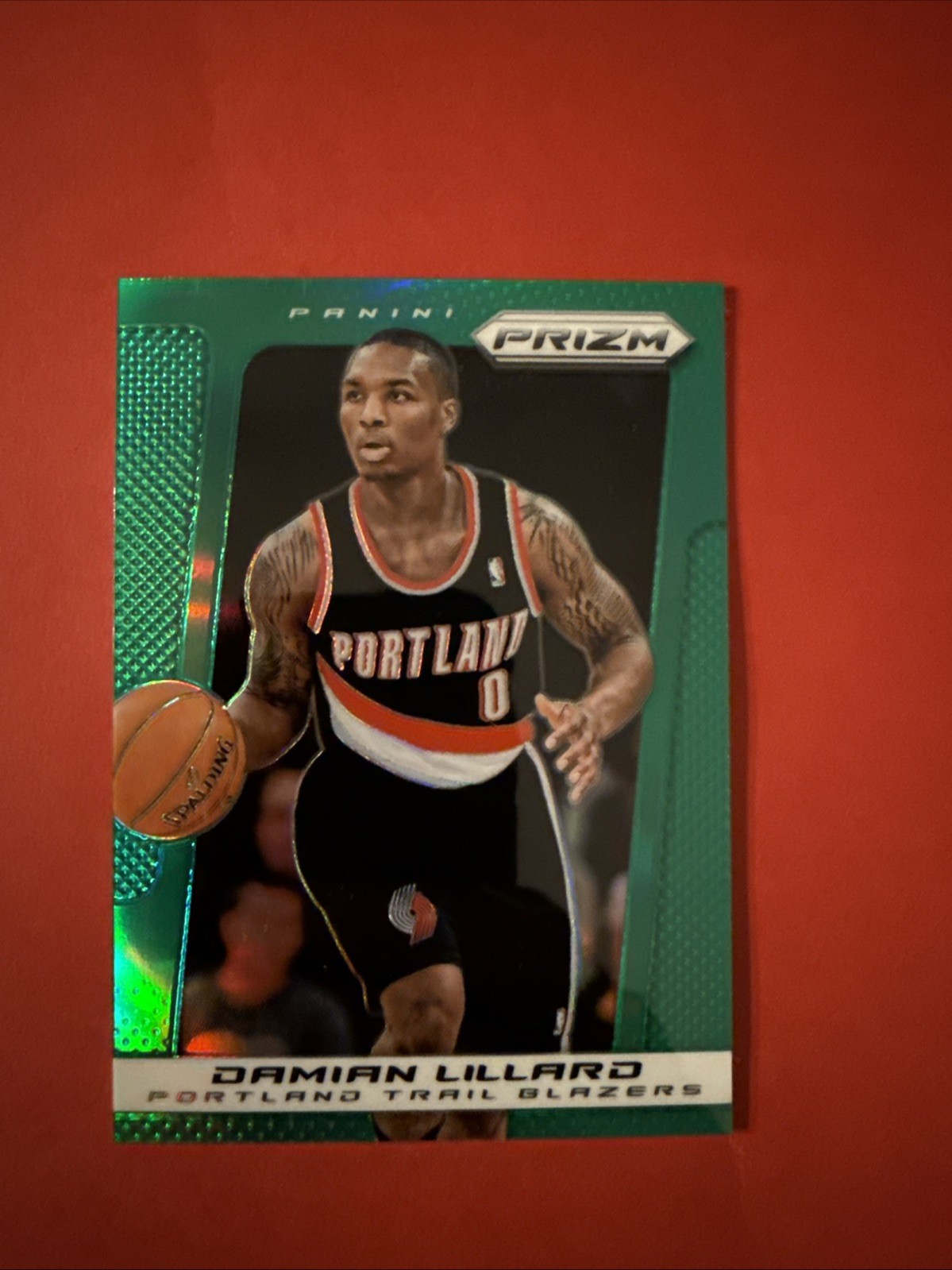 2013-14 Panini Prizm Basketball Damian Lillard Green Prizm #19 Trail Blazers