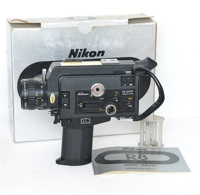 Nikon R8 Super Zoom 8mm Film Camera  With Box   Manual As-Is - READ