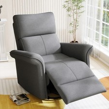 Power Swivel Rocker Recliner Chair, 150  Recline, Dark Gray