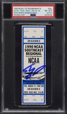 1990 Shaquille O'neal Signed March Madness Debut Ticket 3/15/90 LSU NOVA PSA 8