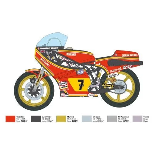 1:9 ITALERI Suzuki RG 500 XR27 1978 Team Heron Barry Sheene Kit IT4644 - Immagine 4 di 4