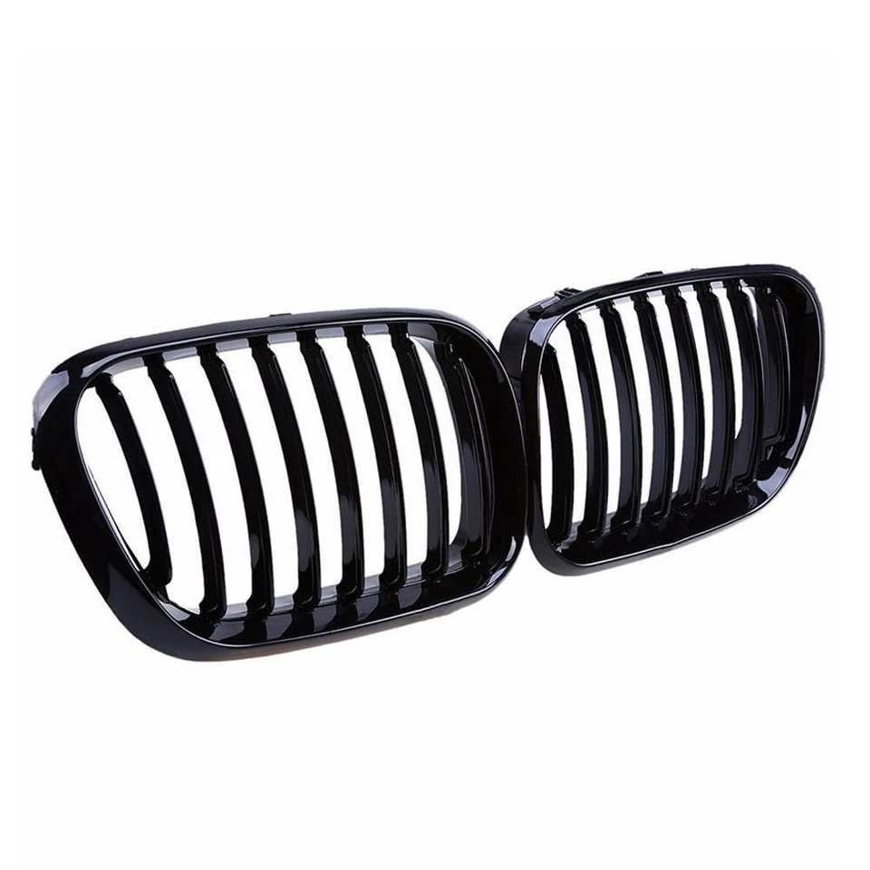 光泽黑色前保险杠格栅肾烤架适用于宝马 X5 E53 2000 2001 2002 2003 — 第 3/4 张图片