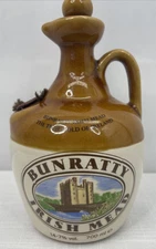 Vintage Stoneware Bunratty Irish Mead Collector Jug / Decanter 700 ml Size EUC