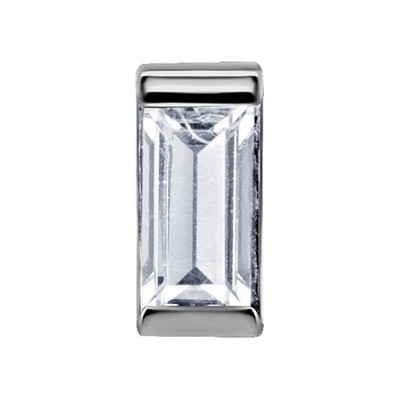 Steckverschluss - mit weißem Zirkon - CoCr NF - Silber - PI-027