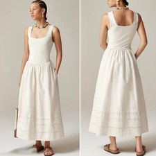 NWT NEW J.Crew Drop-Waist Mixy Dress in Cream Size XS