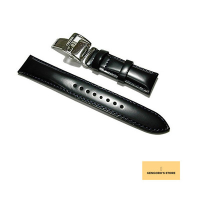 SEIKO 20mm Watch Band Mechanical Belt Cowhide Calf Black