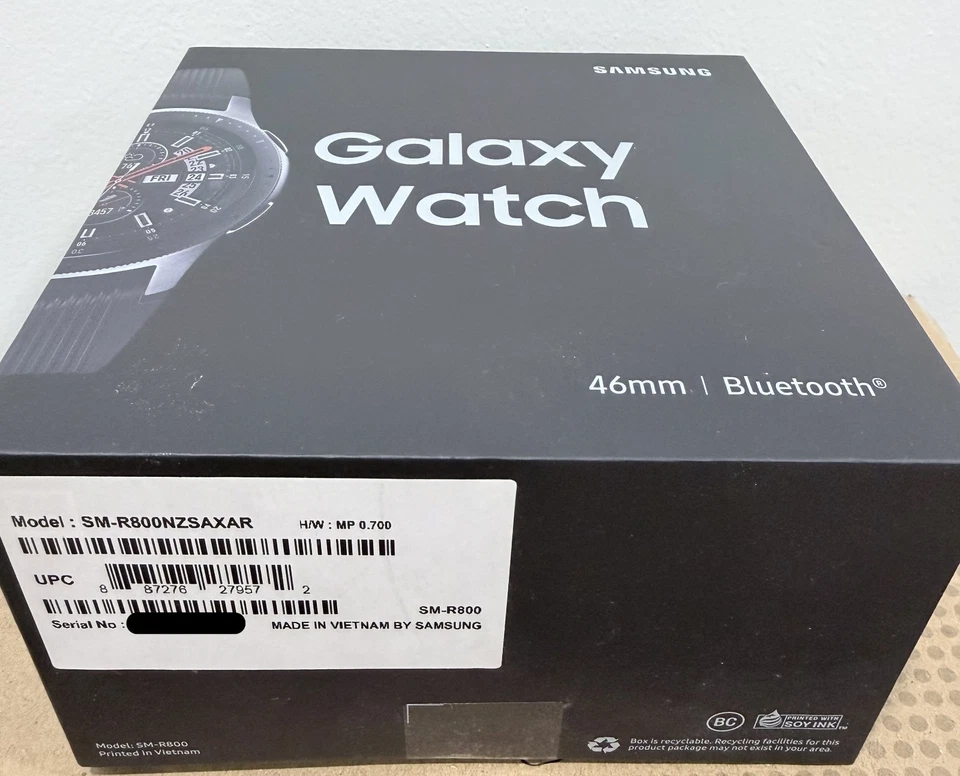 BRAND NEW IN BOX - Samsung Galaxy Smartwatch SM-R800 46mm Silver Case-Onyx Black - Image 2 of 2