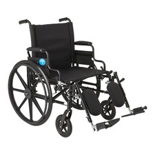 Medline K4 Extra-Wide Lightweight Wheelchair w/ Removable Arms 22" Wide As Is
