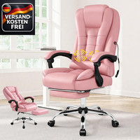 Alfordson Massage BüRostuhl Chefsessel Ergonomisch, Ausziehbare FußStüTze Schrei