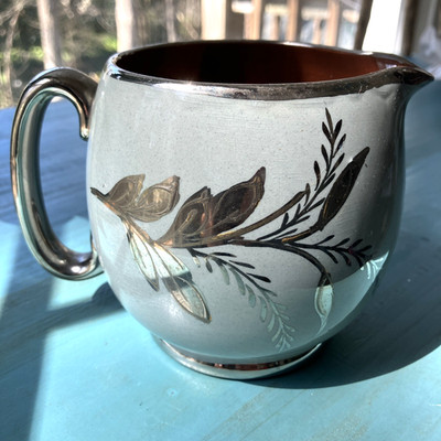 Vintage Sadler Pottery Pitcher Creamer Silver Overlay Lusterware C1937-47