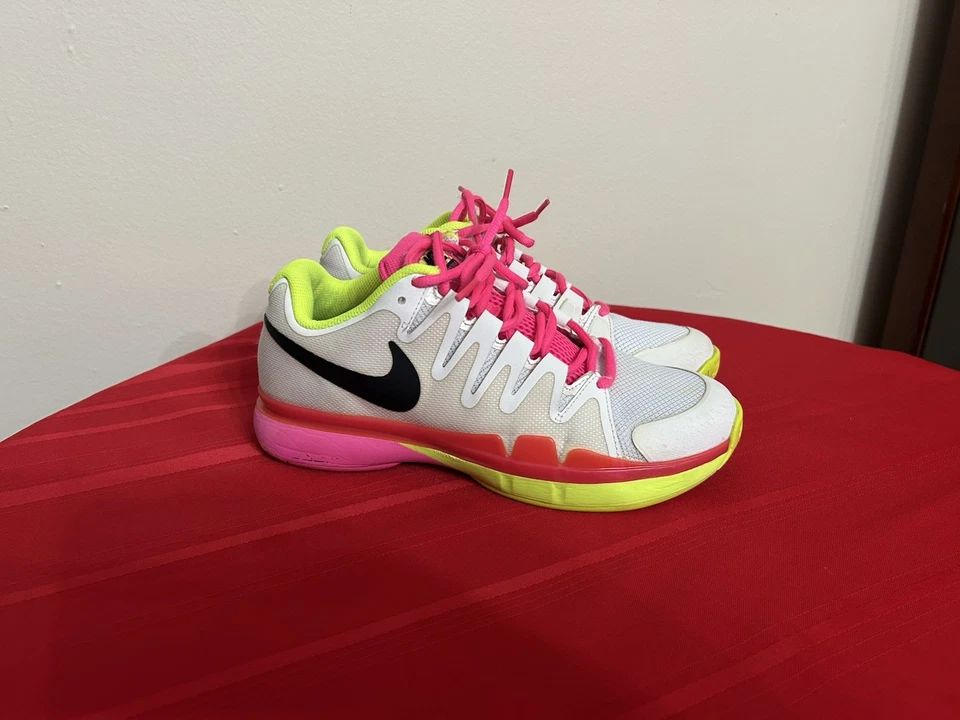 Zapatos de tenis para mujer Nike Vapor Tour talla 7,5 blanco rosa #631458-107 Foto 2 de 4