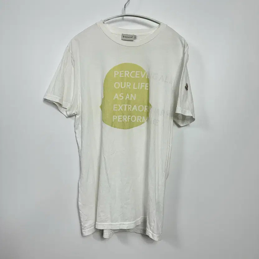 Moncler White Logo T-Shirt, Size L