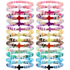 24 Pcs Colorful Friendship Bracelet Set, Cute Stack Summer Beach Surfer Bracelet