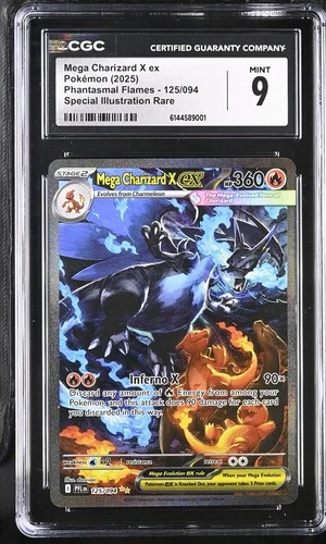 CGC 9 Mega Charizard X ex 125/094 Pokemon Me02: Phantasmal Flames Holo English