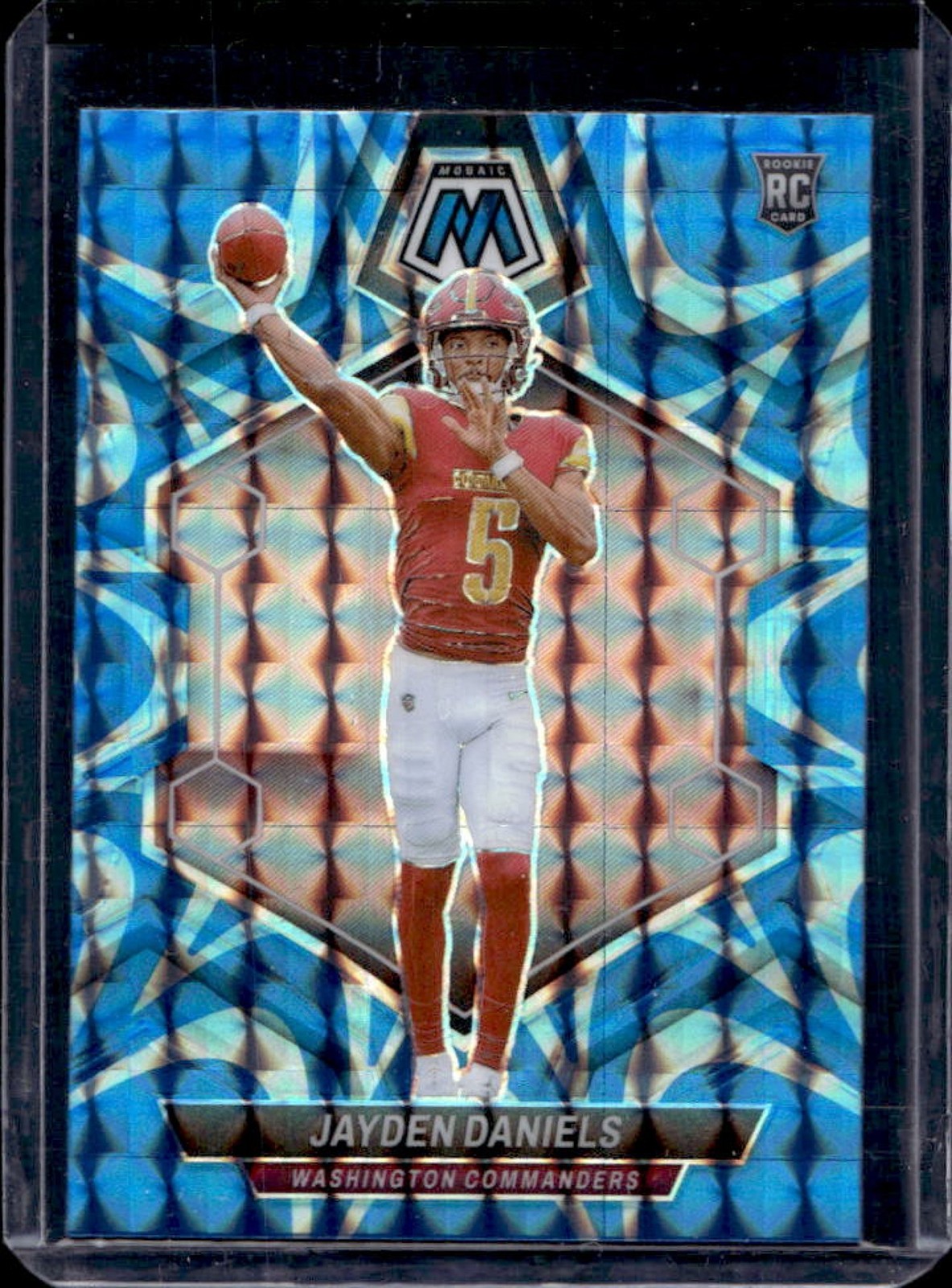 2024 Mosaic Jayden Daniels RC Reactive Blue Prizm Rookie #302 Commanders