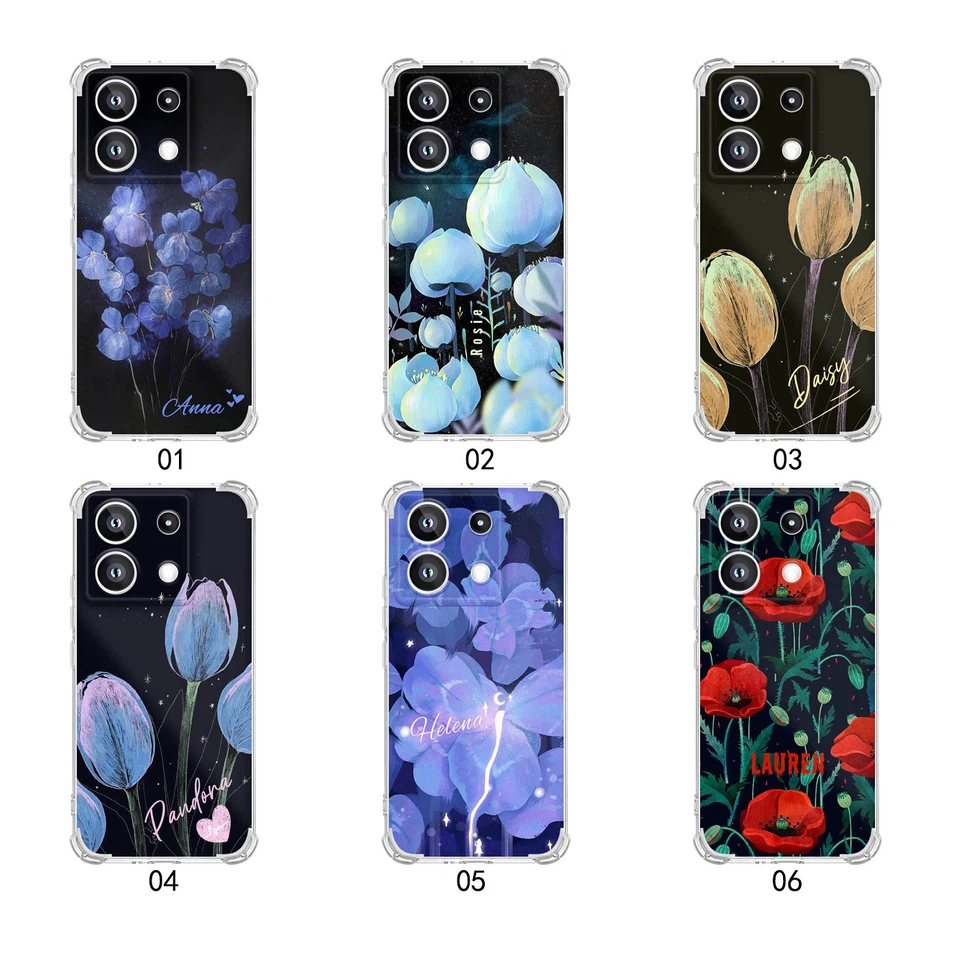 Funda Ultra Protectora Suave Teléfono para Xiaomi 15 14 13 12 Flores Cubierta Personalizada Foto 2 de 4