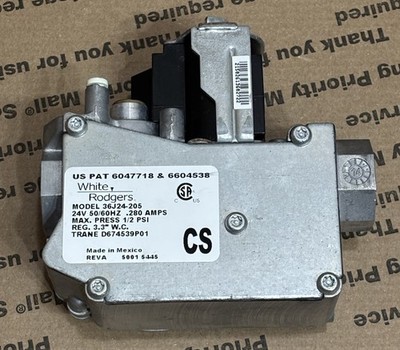 White Rodgers 36J24 205 36J24-205 Gas Valve TRANE Amer Std D674539P01   Checked