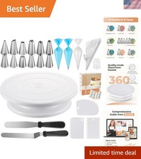 Professional Cake Decorating Supplies: 71PC Kit with Turntable & Frosting Tools