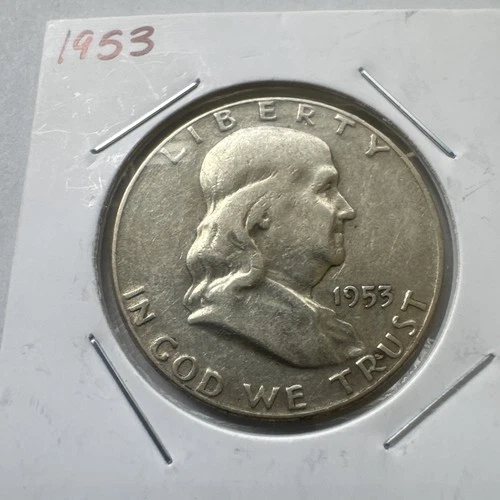 1953 50C Franklin Half Dollar Great Condition 90% Silver