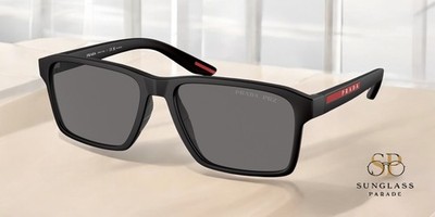 PRADA LINEA ROSSA PS 05YS DG002G Black Grey Polar Polarize 58mm Men's Sunglasses