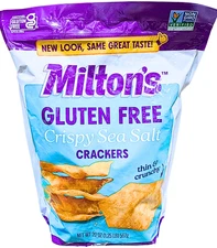 Milton's Crispy Sea Salt Crackers Gluten Free 20 Ounce Box EXP 04/2026