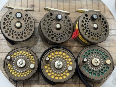 Orvis Fly Reels,  CFO I, CFO II and CFO III With Extra Spools(spooled) + Pouches
