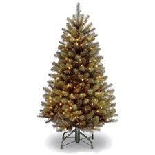 Lifelike 4.5 ft Pre-Lit Christmas Tree: 200 Lights, Sturdy Base Hypoallergenic
