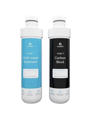 Avalon Dual Stage Water Filters Replacement Sediment Carbon Bottleless New