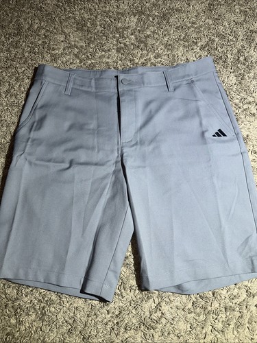 NEW Men's Adidas Size 36 Gray Flat Front Golf Shorts 9" Inseam - Picture 5 of 13