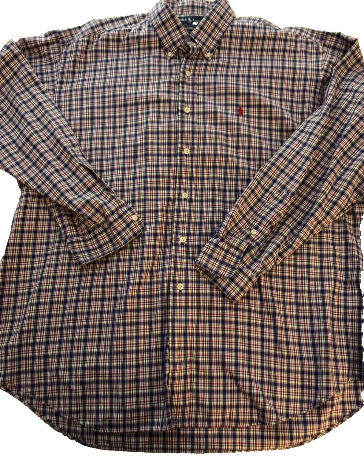Ralph Lauren Men’s XL BLAKE red and blue plaid button down shirt long sleeve