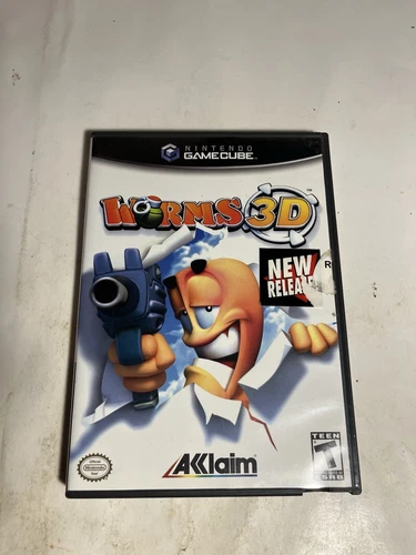 Worms 3D (Nintendo GameCube, 2004) w/ Manual Black Label TESTED and Working