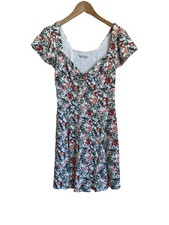 Abercrombie & Fitch Floral Fruit Print Dress Smocked Back Cottagecore Size Small