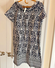 New with Tags Talbots Women's Size X Black & White Paisley Print Dress NWT