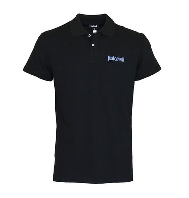 Just Cavalli Designer Polo Shirt Poloshirt B47 Schwarz Gr. XL (52)