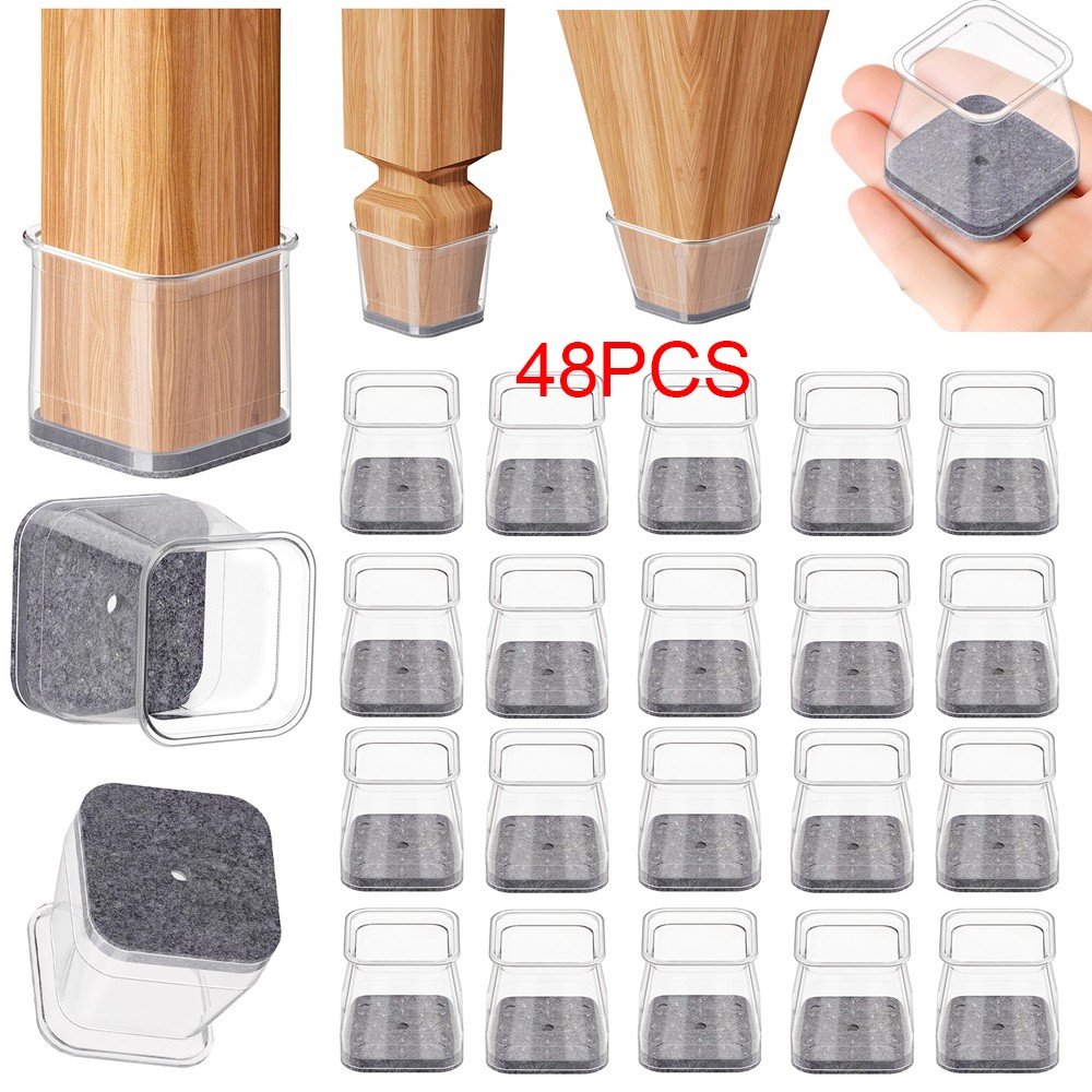 Leg Floor Protectors Square,silicone Felt Furniture Pads Caps Covers