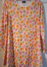 Cherry Couture Dress Bright Gerbera Floral 60s Mini MOD Style Size Medium UK 12