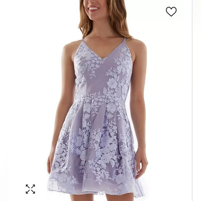 BCX Juniors' Embroidered Fit & Flare Dress SIZE 5 MSRP $89.00