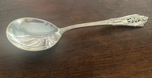 WALLACE Sterling Silver ROSE POINT Pattern SOUP SPOON - NO MONO